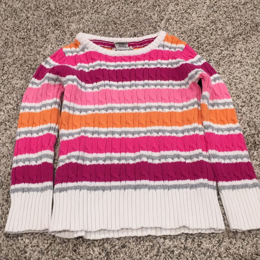 Cherokee girls XS 4/5 multicolored, striped sweater.
